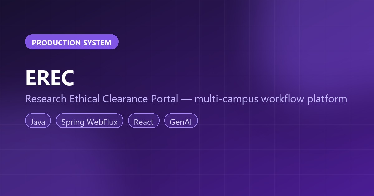 EREC — Research Ethical Clearance Portal